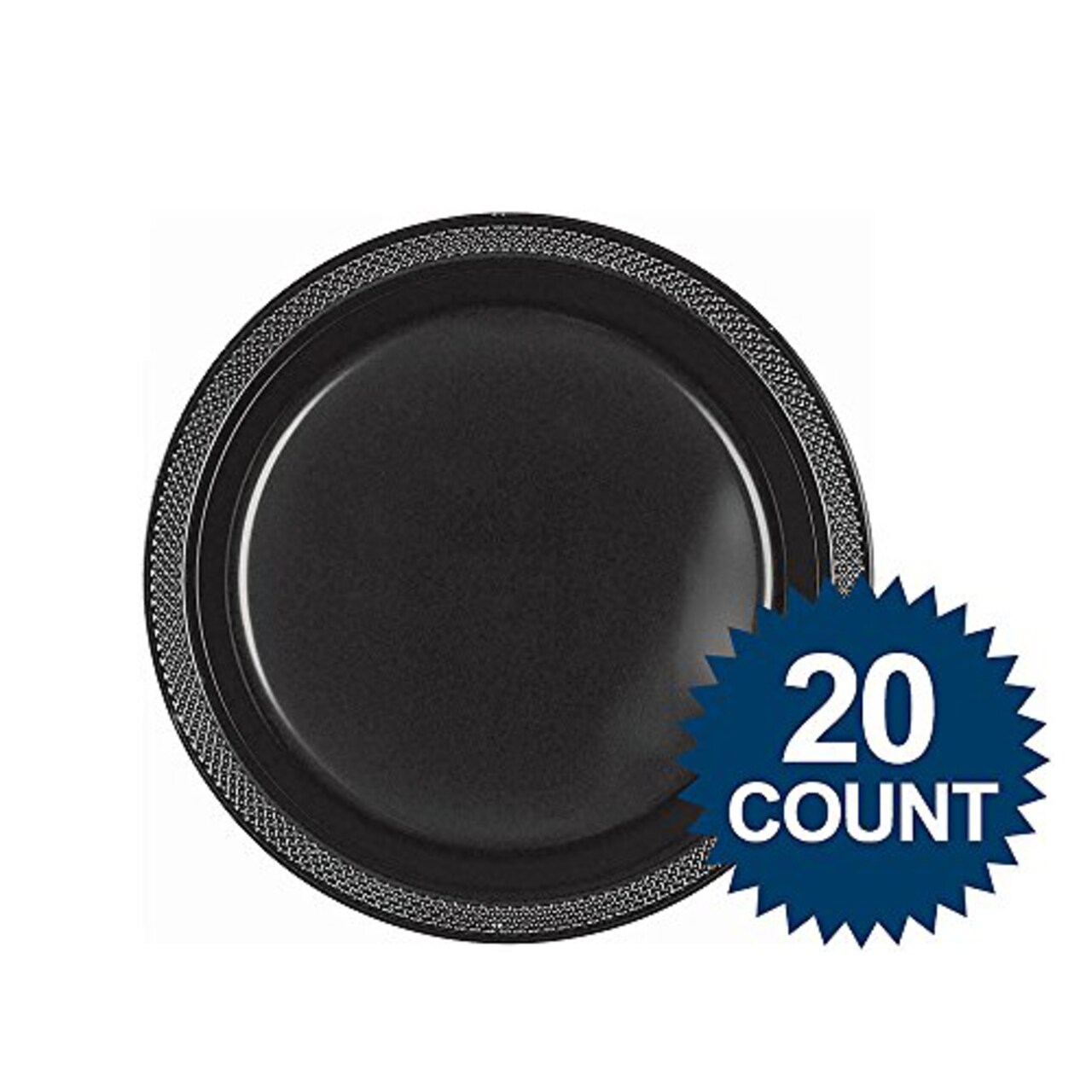 7&#x22; Jet Black Round Plastic Plates